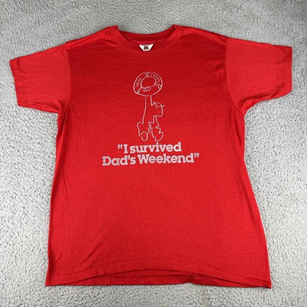 Washington State Cougars Vintage Single Stitch T Shirt Hanes Men's Size Large